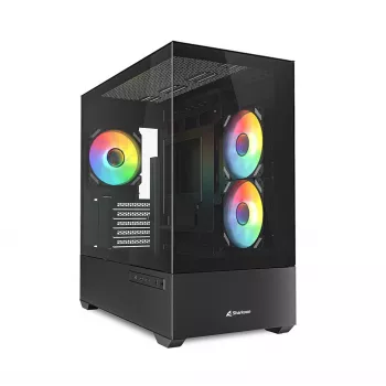 Sharkoon MK6 RGB Micro-ATX PC-Gehäuse, Schwarz, gehärtetes Glas