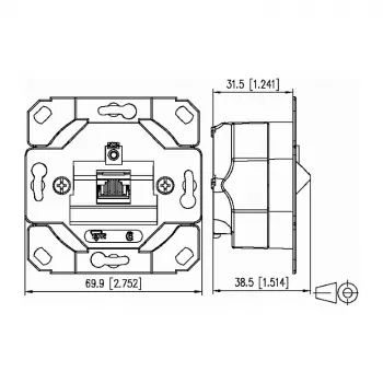 Metz Connect E-DAT C6A 2-Port Unterputz-Datendose, 130C381200-I