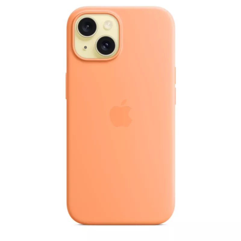 Apple iPhone 15 Silicone Case mit MagSafe – Orange Sorbet