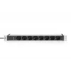 Digitus Steckdosenleiste mit Aluminiumprofil, 8-fach Sicherheitssteckdose, 2 m Kabel, IEC C20 Stecker