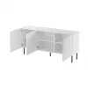 Kommode Cama Meble JUNGLE 152x40.5x74.5 cm weiß matt mit schwarzen Beinen