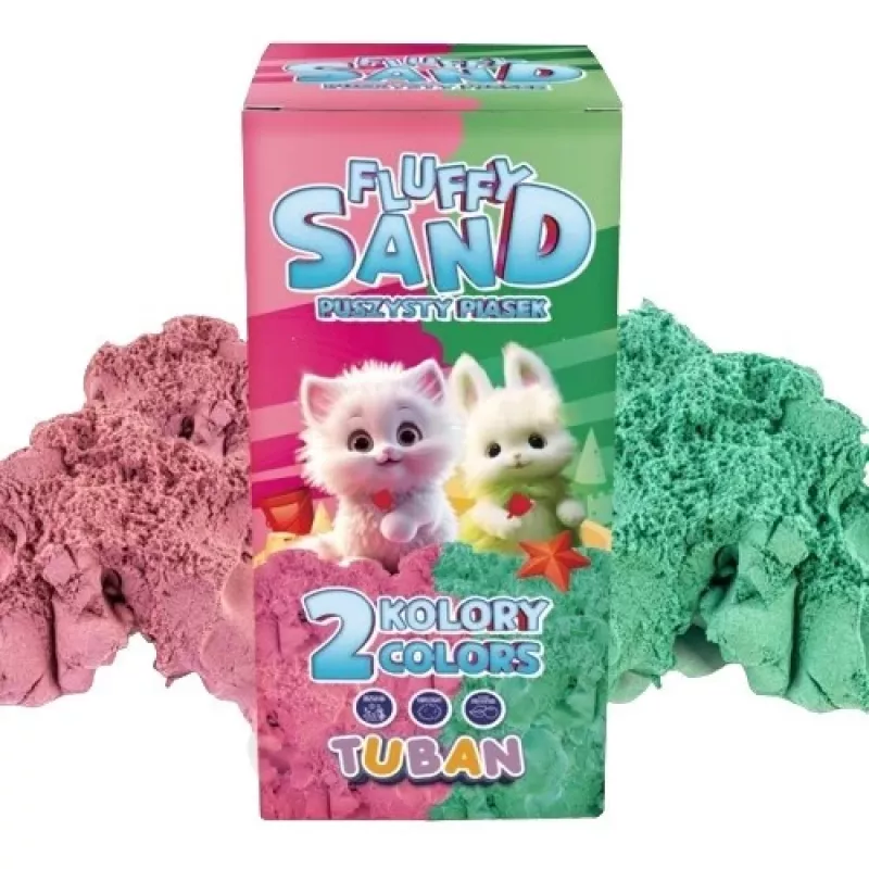 Set Fluffy Sand 2x70g Pink/Grün TUBAN