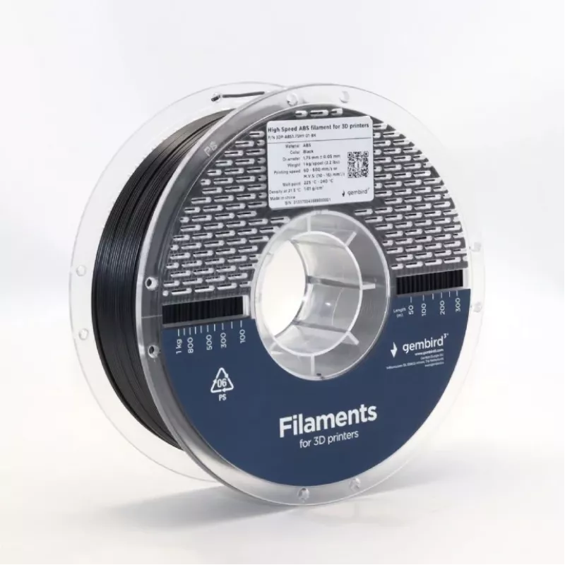 Filament ABS High Speed, 1,75 mm, 1 kg, schwarz