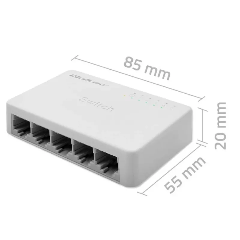 Netzwerk-Switch QOLTEC 52247 5 x RJ45-Ports 1000 Mbit/s Gigabit unmanaged