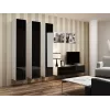 Cama Wohnzimmer-Schrankset VIGO 14 weiß/schwarz glänzend
