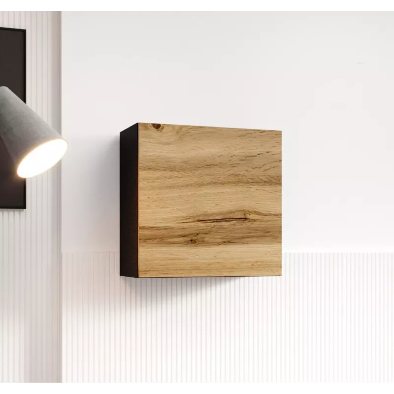 Cama Wohnzimmer-Schrankset VIGO 23 schwarz/Wotan-Eiche