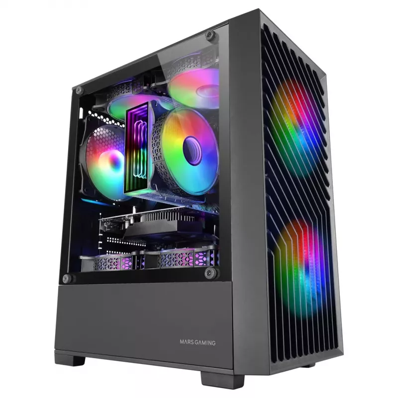 Tacens Mars MC-VORTEX mATX-Gehäuse, schwarz, 3x 120 mm FRGB-Lüfter