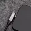Akyga AK-USB-58 gewinkeltes USB-C auf USB-A Kabel, 30 cm, 60 W, geflochten, Schwarz