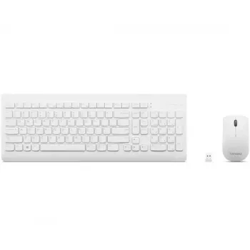 Lenovo GX30W75336 510 kabelloses Tastatur-Maus-Set, 2,4 GHz Nano-USB, weiß