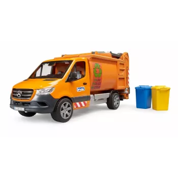 BRUDER Modellfahrzeug MB Sprinter Müllwagen BR-02682, maßstabsgetreue Spielzeugreplik