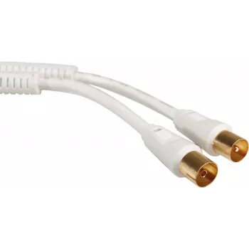 Secomp Antennenkabel >100 dB, Stecker/Buchse mit Ferrit, Weiß, 10 m (11.09.4575)