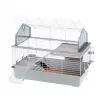 Käfig Ferplast Barn 100 für Kaninchen und Meerschweinchen, Metall/Kunststoff, 960×570×730 mm, taupe/weiß