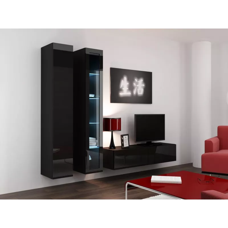 Cama Vitrine VIGO '180' 180/40/30 schwarz/schwarz glänzend