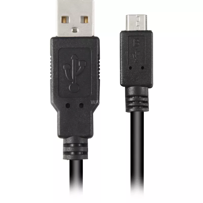 USB 2.0 Kabel, USB-A Stecker > Micro-USB Stecker schwarz, 0,5 Meter, doppelt geschirmt