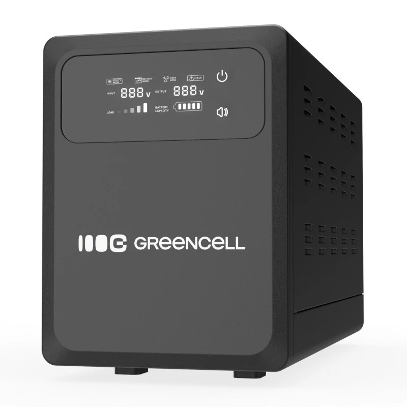 Green Cell PowerCore UPSLPPC1000 1500VA / 1000W AVR-USV, 12 VDC, LCD, ohne Akkus