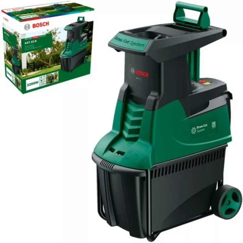 Leiser Häcksler AXT 22 D, Schneidwalze Grün/Schwarz, 2.200 Watt