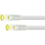 Python Series RJ45 Patchkabel mit Cat.7 Rohkabel - Verriegelungsschutz (RNS) und Nylongeflecht - S/FTP - PiMF - halogenfrei - 500 MHz - OFC - Weiß - 1 m (8070PY-010W)