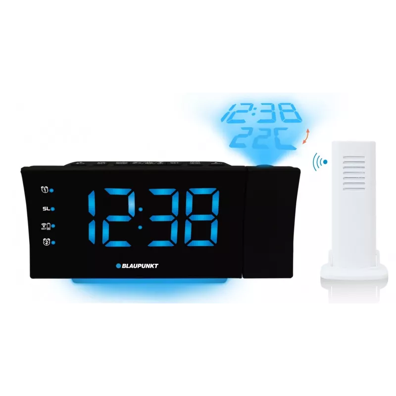Blaupunkt CRP81USB Radiowecker mit Projektion und USB-Ladefunktion, Schwarz