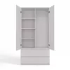 Top E Shop SZAFA MALWA B Schlafzimmer-Kleiderschrank, 5 Einlegeböden, 2 Türen, weiß