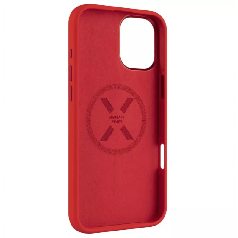 Backcover FIXED für Apple iPhone 16 Plus — MagFlow flüssiges Silikon, Rot
