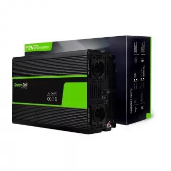 Spannungswandler Green Cell INV20, 24 V DC auf 230 V AC, 4000 W, 50 Hz, 40 A Eingang, für den Innenbereich, schwarz