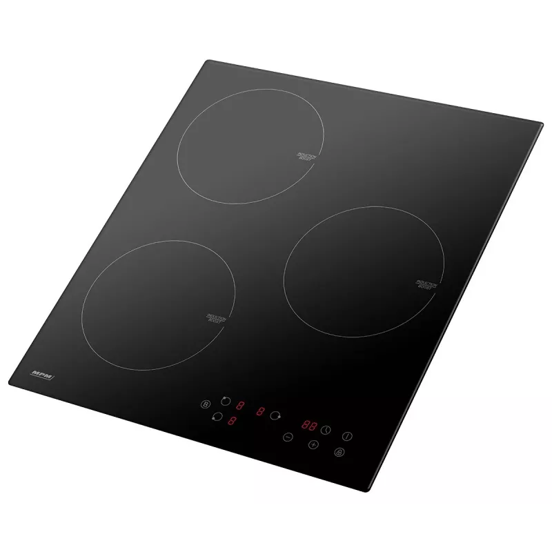 Induktionskochfeld MPM MPM-45-IM-14, Einbau 3-Zonen (180 mm) Glaskeramik-Kochfeld, 6000 W, Touch-Steuerung