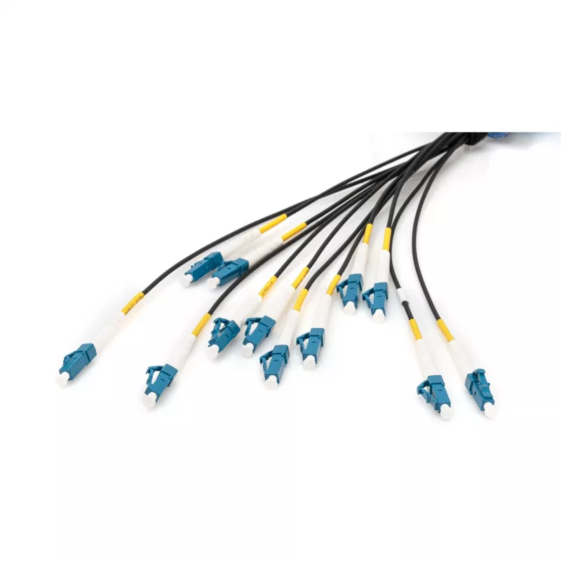 Digitus vorkonfektioniertes Glasfaser-Universal-Breakout-Kabel, 12 Fasern, LC/UPC, 50 m