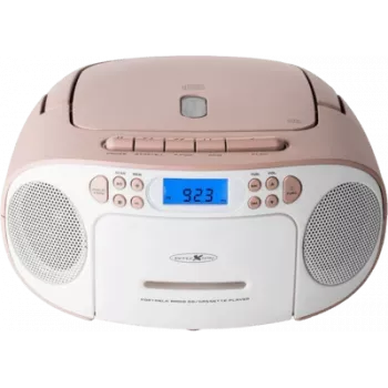 Reflexion RCR2260 Tragbarer CD-Player (Boombox), Weiß/Pink