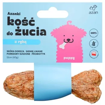 Hundesnack Brit AZANKI Kabeljau-Knochen mit Probiotikum Welpe fischförmig 12 cm, 60 g, getreidefrei, für Junghunde