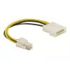 Delock 82391 Stromadapterkabel, 4-Pin ATX12V (P4) Stecker auf Molex 4-Pin Stecker, 0,15 m