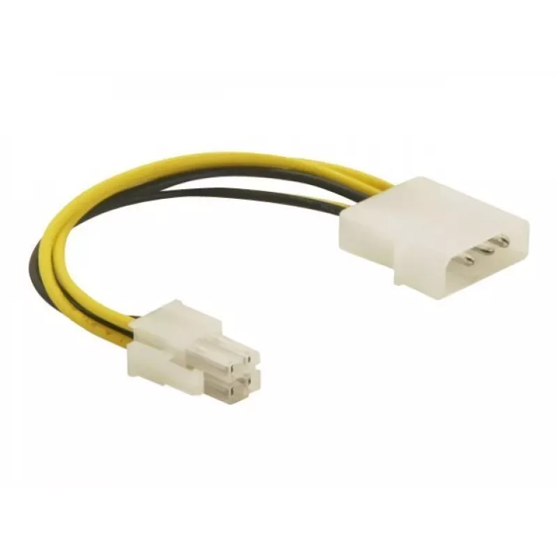 Delock 82391 Stromadapterkabel, 4-Pin ATX12V (P4) Stecker auf Molex 4-Pin Stecker, 0,15 m