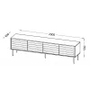 TV-Schrank cama meble CORTINA 4D 200x40x55 cm, schwarze Oberseite, nussbaumfarbene Fronten