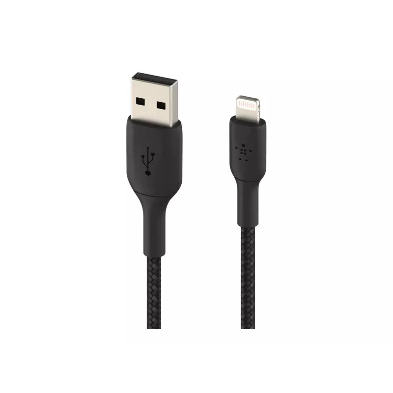 Cable Braided USB-Lightning 1m Black