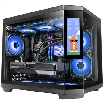Mars Gaming MC3TCORELCDM Computergehäuse Mini Tower Schwarz