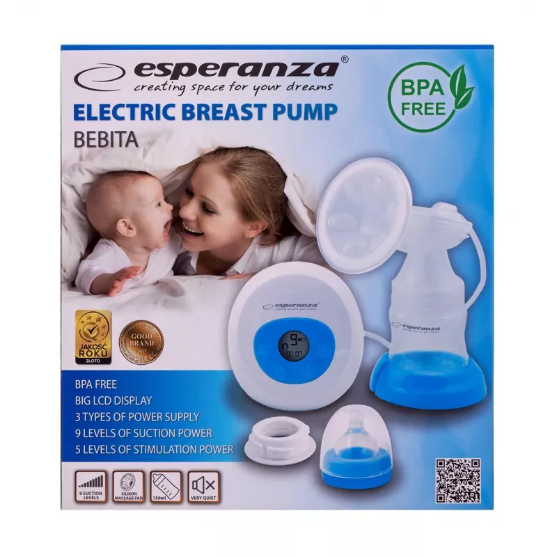 Esperanza BEBITA ECM001B Elektrische Milchpumpe, 150 ml, Blau