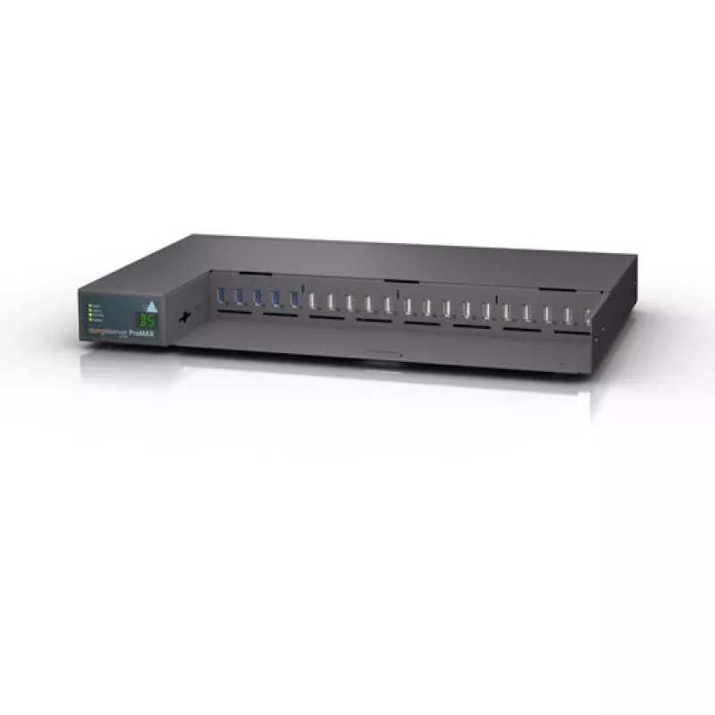 SEH dongleserver ProMAX USB-Dongleserver, 5x USB 3.0 + 15x USB 2.0, zwei Netzteile, Schwarz/Blau