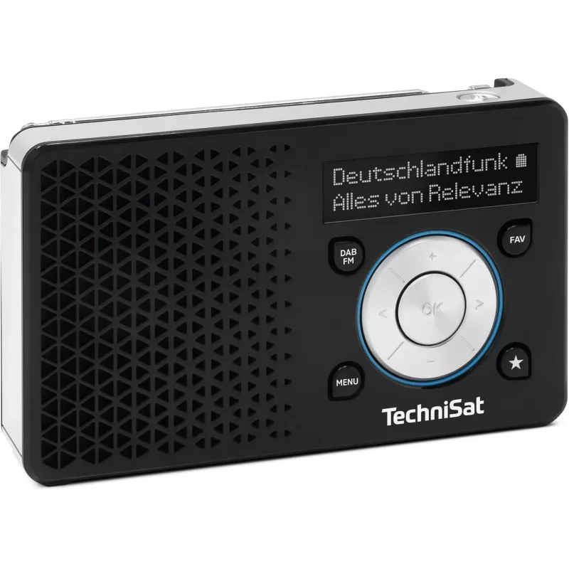 TechniSat DigitRadio 1 A 0100/4997 Digitalradio, DAB+/UKW, RDS, 40 Senderspeicher, ASA-Warnfunktion, Schwarz/Silber
