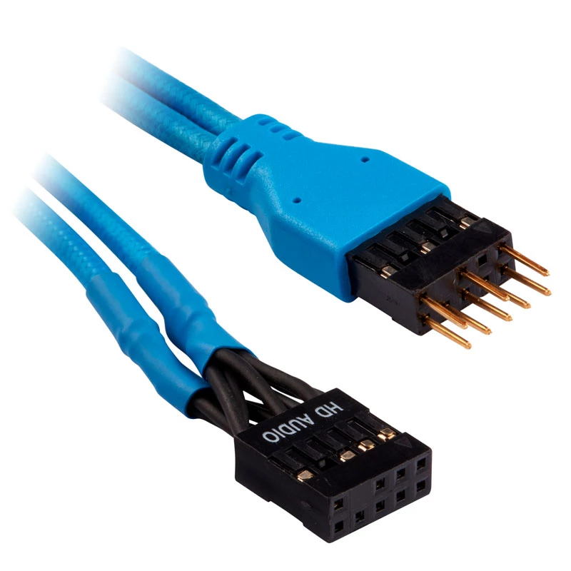 Corsair Premium Sleeved Frontpanel-Kabel-Verlängerungskit, blau