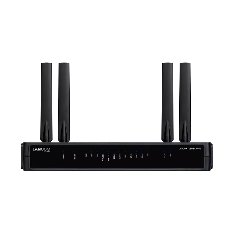 Router Lancom Systems LANCOM 1803VA-5G (EU) — 5G, Gigabit Ethernet, externe SMA-Antenne, 1 Lüfter, AES/3DES-Sicherheit