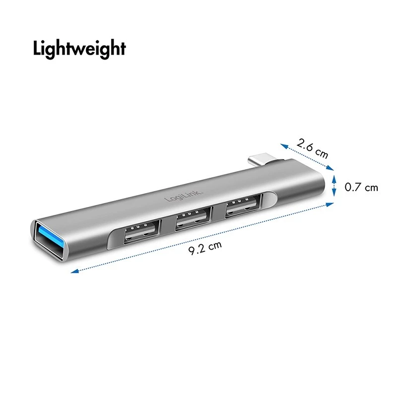 LogiLink USB 3.2 Gen1 Hub 4-Port USB-C 1x USB3.0 AF 3x USB2.0 AF UA0437