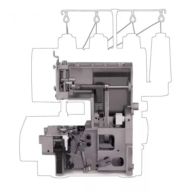 Overlock-Nähmaschine SINGER 14HD854 Heavy Duty elektrisch 120 W Grau
