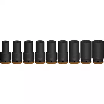 Steckschlüsselsatz Bosch PRO 3/4 Zoll, 9-teilig, tiefe Steckschlüssel, schwarz