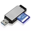 Hama 123900 USB-3.0-Kartenleser SD/microSD, Aluminium, schwarz/silber