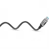 Ethernet-Kabel USB-A 3.2 Gen1 Stecker > RJ-45 Stecker, LAN-Adapter schwarz/Silber, 10 Meter, geflochtene Textilummantelung