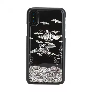 Smartphone-Hülle iKins für iPhone XS / XS Max — Crane Schwarz Schutzhülle