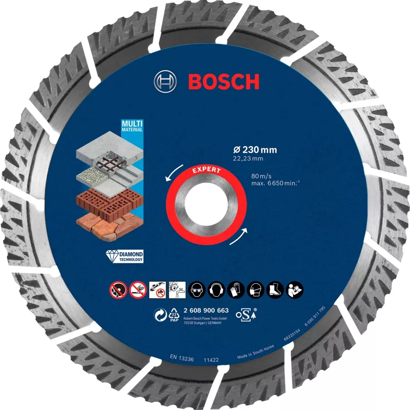 Bosch Expert MultiMaterial Diamant-Trennscheibe, 230 mm, 2608900663