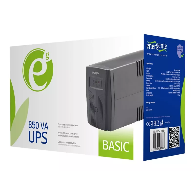 Gembird EG-UPS-B850 unterbrechungsfreie Stromversorgung (USV) Line-Interactive 0,85 kVA 510 W