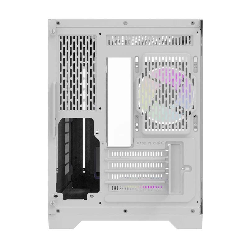Darflash FT418 Computergehäuse + 6 aRGB-Lüfter (weiß)