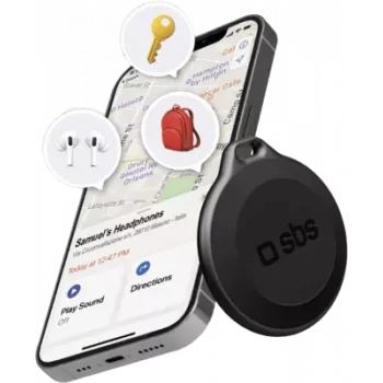 SBS Track My Circle Gegenstandsfinder für Apple Find My, schwarz (TEFINDBTAPK)