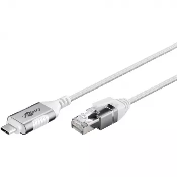 Goobay Ethernet-Kabel USB-C 3.1 auf RJ45 schlank 3 m - verbindet Router, Modem oder (74388)